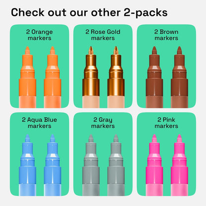 ARTISTRO 2 Gold Acrylic Paint Markers - 0.7mm Extra Fine-Tip Metallic Paint Pens - Perfect for Crafting, Art Projects, & More