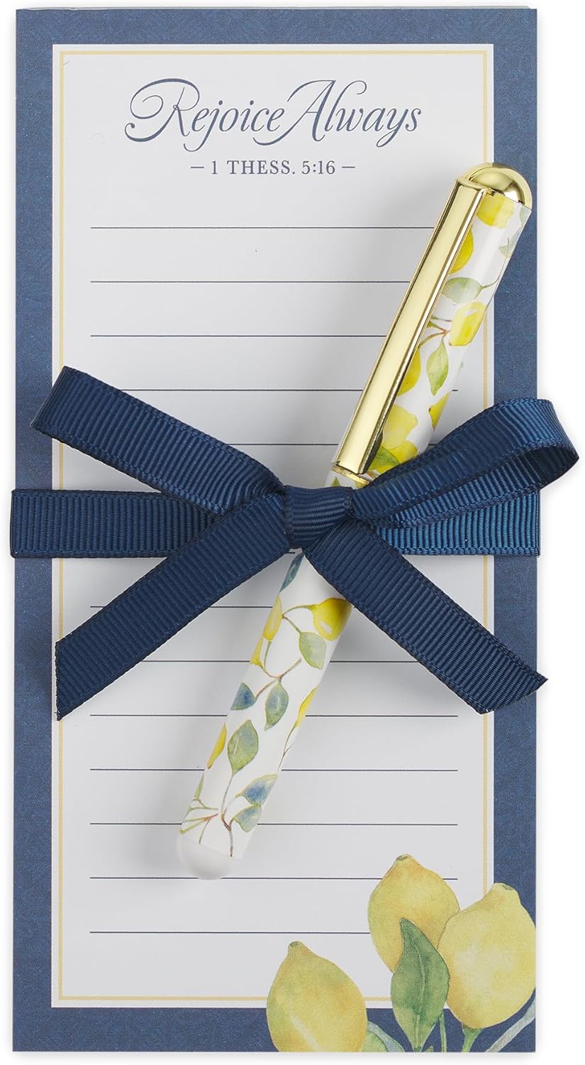 Christian Art Gifts Compact Magnetic Notepad & Medium Ballpoint Pen Set: Trust in the Lord Inspirational Scripture, Shopping Lists, Memos, Reminders, 70 Lined Easy Tear-off Sheets, Purple/Teal Floral