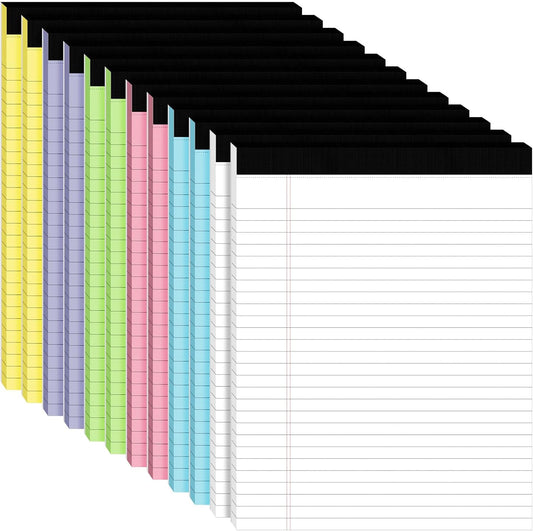 6pcs Legal Pads 8.5 x 11, Notepads 8.5 x 11.75 College Ruled Notebook, Writing Pads of Paper, Yellow Note Pads, Memo Pad Papers Perforate Legal Notepads Narrow Ruled Line,30 Sheets Per Pack