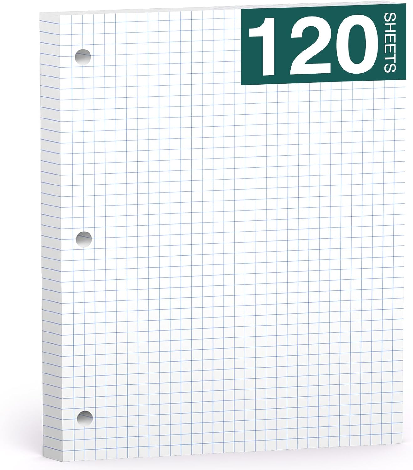Note Pads 8 X 10.5 Loose Leaf Paper, 120Sheets, 3 Hole Punched Lined Paper, College Ruled 8 X 10.5 Notebooks, 10-1/2" X 8 Binder Writing Pads, Filler Paper For Engineering, Office, School Supplies