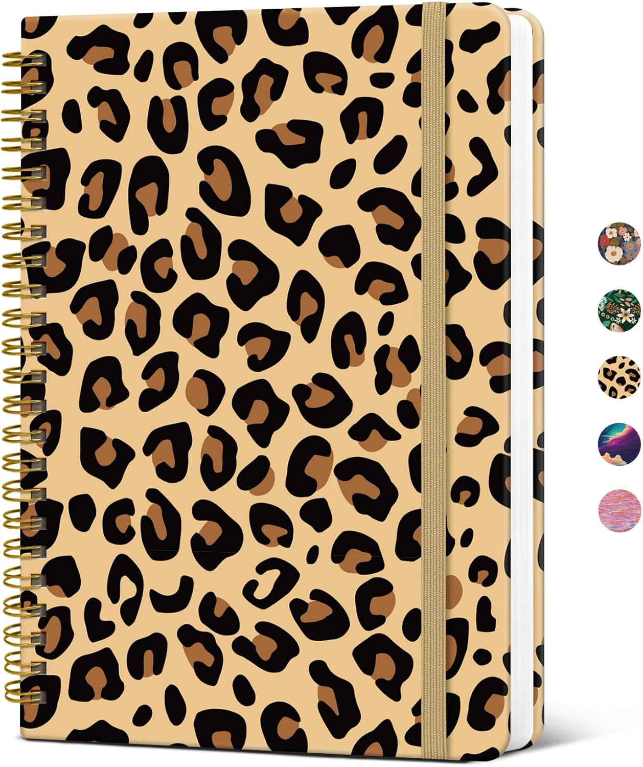 Taja Spiral Journal Notebook for Women, Pretty Hardcover Lined Notebook for Work & Note Taking, Aesthetic Cute Journal for Writing, 140 Pages, 5.8"x8.3", Floral