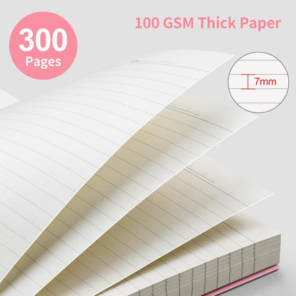 EMSHOI A5 Spiral Notebook College Ruled Lined Journal, Small 5.7" X 8.22", 300 Pages/150 Sheets, 100gsm Thick Paper, Waterproof Hardcover, for Office School Women Men Work Writing Notes, Blue