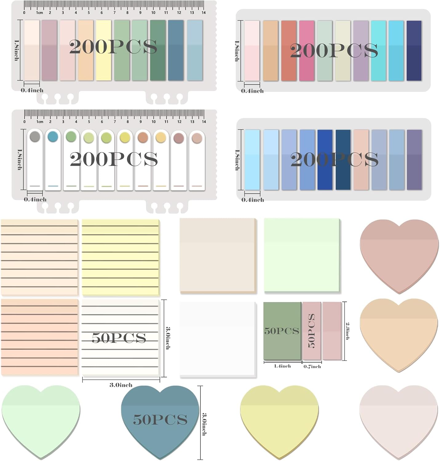 BAYTORY 700 Sheets Transparent Sticky Notes, Clear Waterproof 3 x 3 inch See Through Memo Pad, Self-Adhesive Translucent Writable Index Tabs for Annotating Books, Office & School Study Supplies