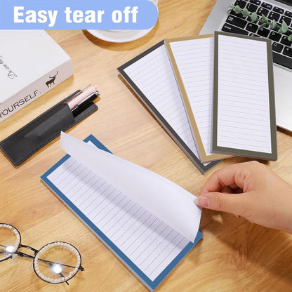 4 Pack Magnetic Notepads for Refrigerator with Magnetic Pen Holder, Fridge Grocery List Pads, 30 Sheets Per Pad, Full Magnetic Back Shopping List Memo Notepads for To-Do List Reminders, 7.9 x 3.5 inch