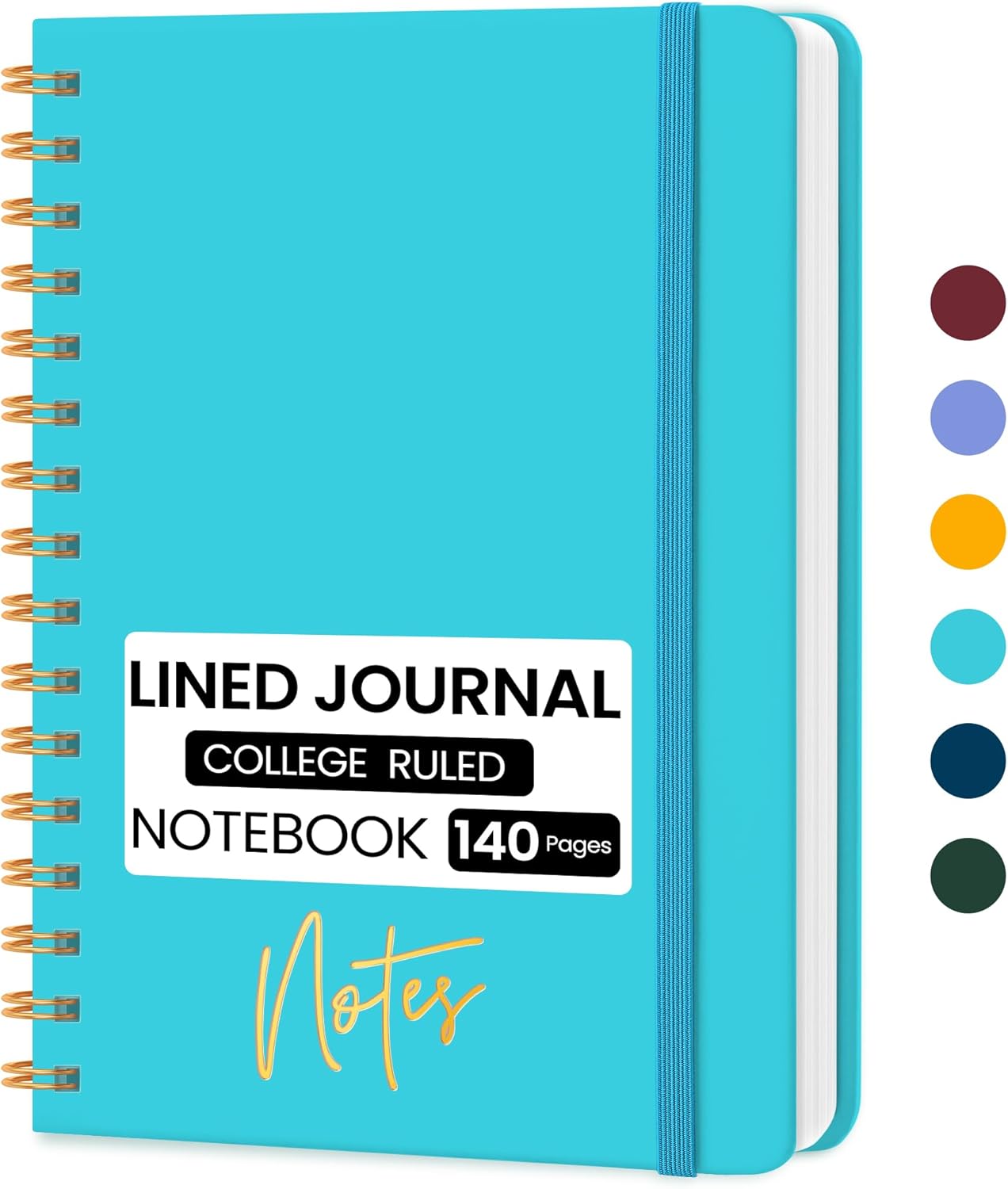 CICPAP Lined Spiral Journal Notebook, A5 College Ruled Notebook for Journaling, Note-Taking, and Daily Planning, Durable Hardcover with an Elegant Design, Purple