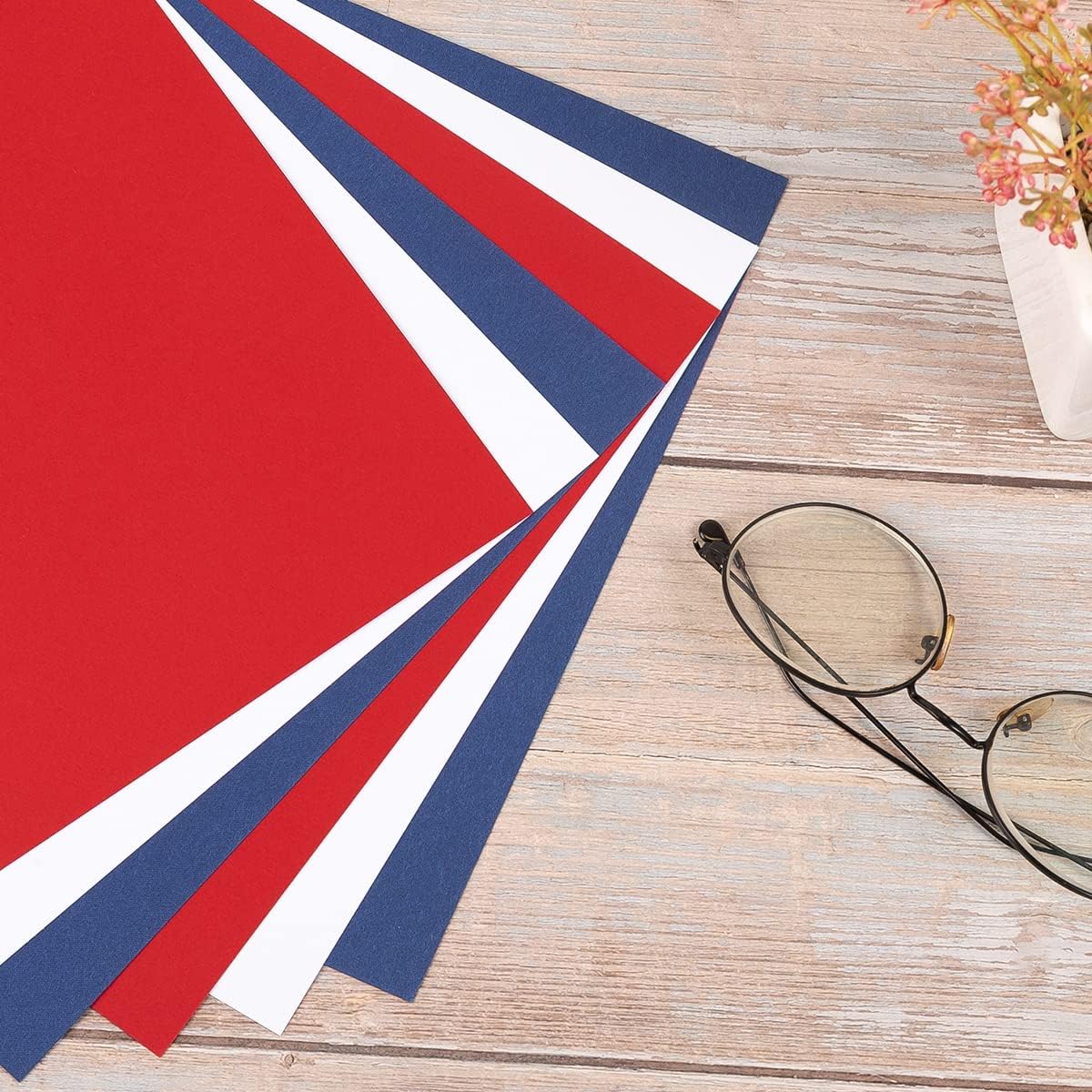 30 sheets Cardstock Paper 8 1/2 x 11 Inches for Crafts and Invitations (White/Red/Blue)