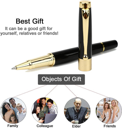 YIVONKA Ballpoint Pen Black Refill,Luxury Ballpoint Line width 0.5mm,Best Ball Pen Gift Set for Men & Women Professional Executive,Office,Nice BallPens Classy Gift Box (Black)