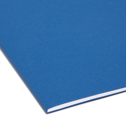 Smead Interior File Folder, 1/3-Cut Tab, Letter Size, Aqua, 100 per Box, Expandable File Folders for Filing Cabinet