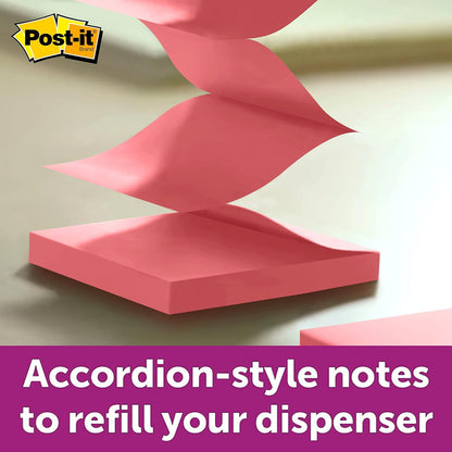 Post-it Dispenser, Sticky Note Holder, White Cat Design, Includes 45 Pop-Up Sheets of 3 in x 3 in Pink, Sticky Notes Holder for Desk, Classroom or Office Supplies
