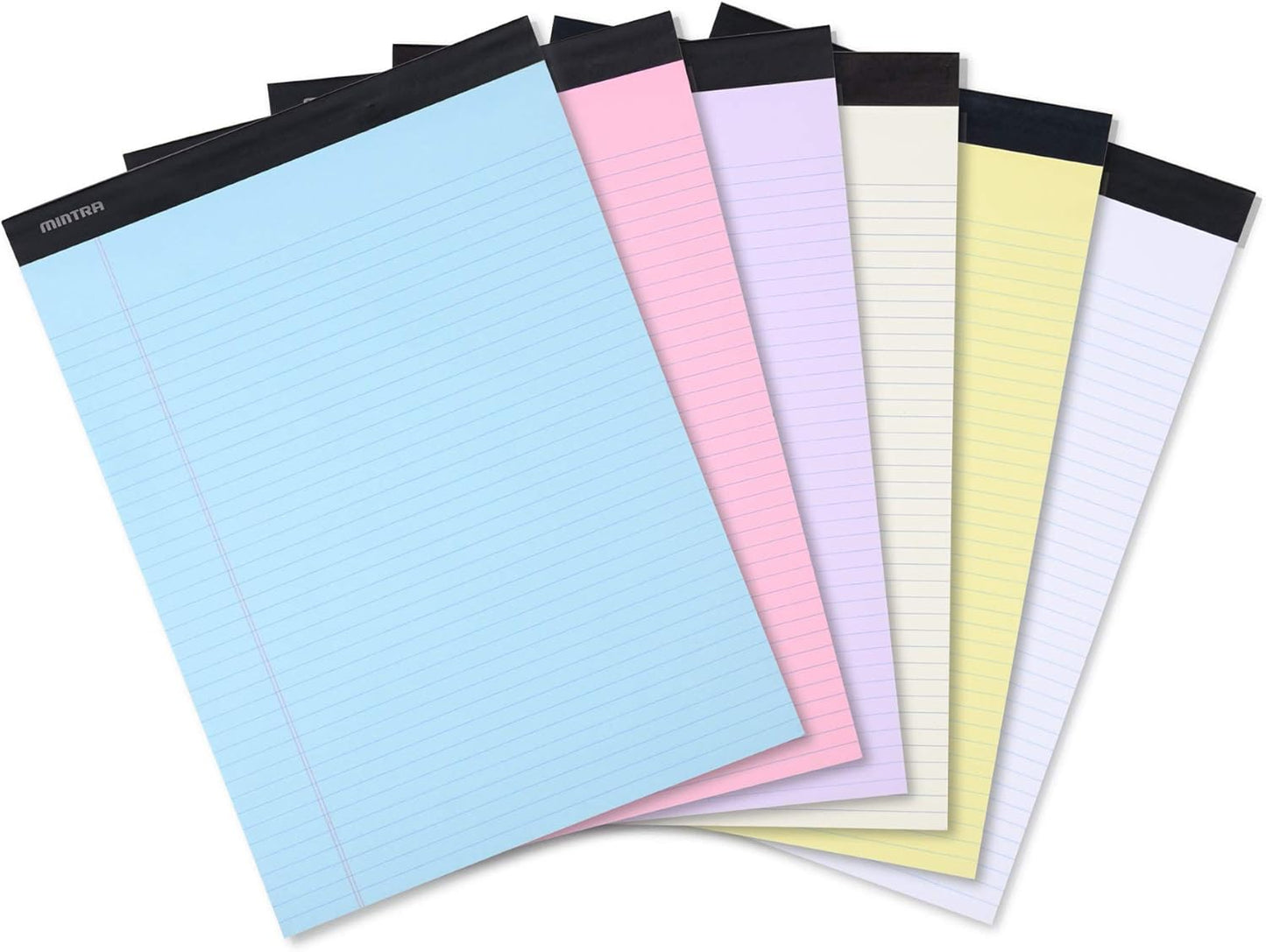 Mintra Office White Legal Pads – Ruled Notepads and Micro-Perforated Sheets, Ideal for Writing, Note-Taking & Creativity, Office, or Professional Use, Basic Pad 6 pack, 8.5"x11" (Narrow Ruled)
