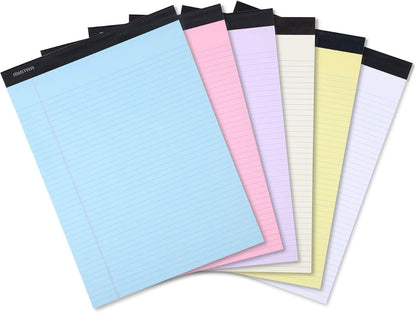 Mintra Office White Legal Pads – Ruled Notepads and Micro-Perforated Sheets, Ideal for Writing, Note-Taking & Creativity, Office, or Professional Use, Basic Pad 6 pack, 8.5"x11" (Narrow Ruled)