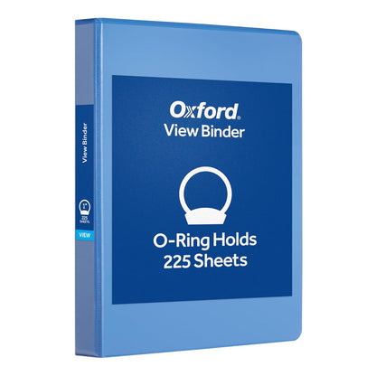 Oxford Ring Binders, 1.5" Round Ring Binders, View Binder, Covers on 3 Sides, XtraLife Hinge, Non-Stick, PVC-Free, White, 350 Sheet Capacity (1002547)