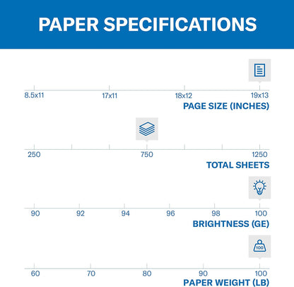 Hammermill Cardstock, Premium Color Copy, 100 lb, 8.5x11 - 1 Pack (250 Sheets) - 100 Bright, Made in the USA Card Stock, 120024R, White
