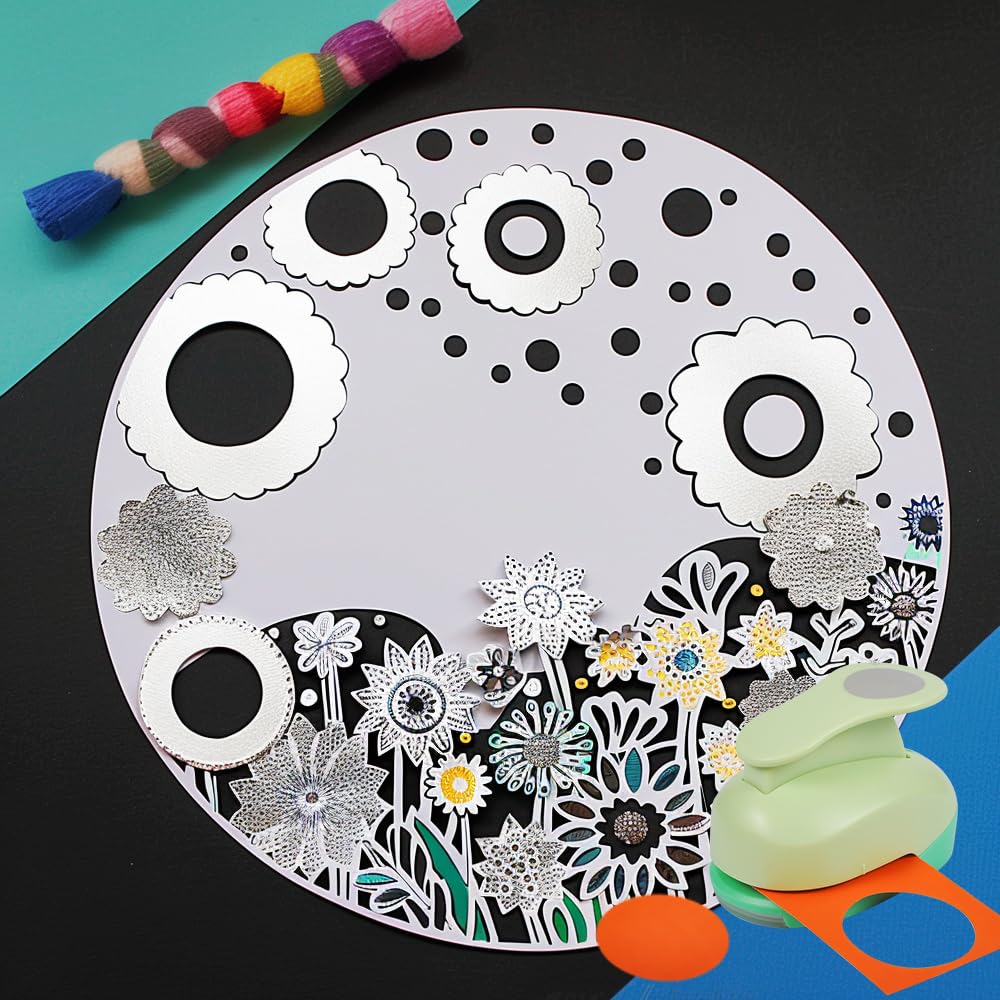 UCEC 2 Inch Circle Punch, Paper Punch, 2 Inch Hole Punch, Circle Hole Punch Cutters for Paper Crafts DIY Handmade Crafting Scrapbook Tools Cards Arts Fun Projects