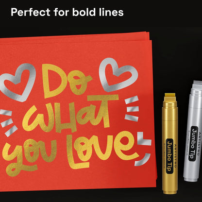 ARTISTRO 2 Gold Acrylic Paint Markers - 0.7mm Extra Fine-Tip Metallic Paint Pens - Perfect for Crafting, Art Projects, & More