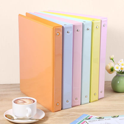 3 Ring Binder - 6 Pack, 1 Inch Binder with 2 Interior Pockets & Clear View Overlay, Large Capacity, Round Ring Binders for Office Supplies, School & Home (6 Colors)