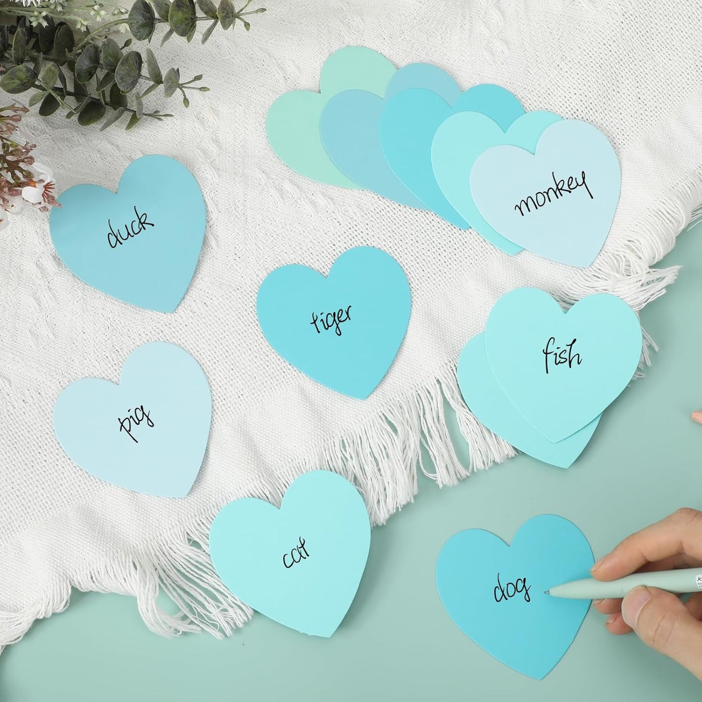 300 Pcs Index Card Heart Shaped Note Cards Blank Index Cards 3x3 Pink Note Cards Colors Study Cards Blank Business Cards Colorful Cardstock Greeting Cards For School Learning Office Game
