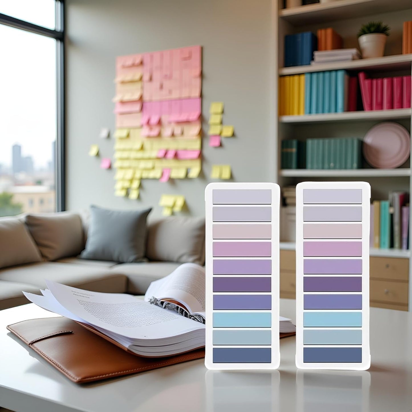 800 Pcs Purple Sticky Index Tabs, Page Markers Notes Tabs Writable and Repositionable Book Flags Tabs Strip Index Tabs for Page Marking Classify File
