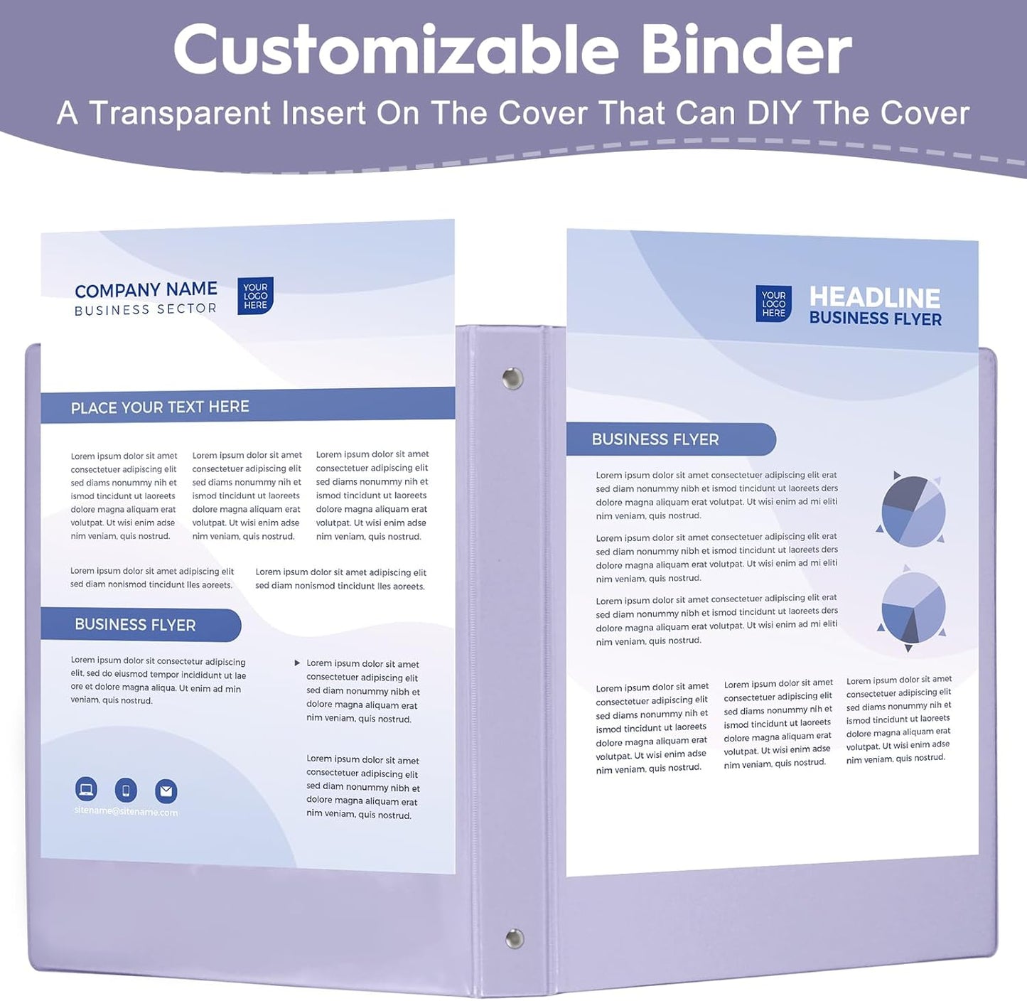 CIXILDTS 1-Inch Round Ring Binders, Standard 3 Ring Binder Fit Letter Size Paper, Presentation View Binders, 6 Packs, Assorted