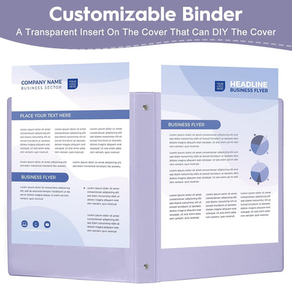 CIXILDTS 1-Inch Round Ring Binders, Standard 3 Ring Binder Fit Letter Size Paper, Presentation View Binders, 6 Packs, Assorted