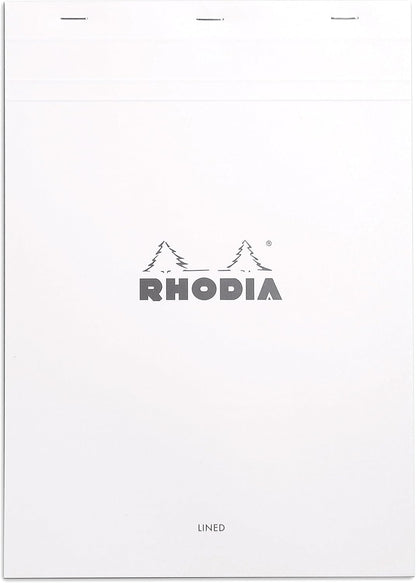 Rhodia Notepad, No18 A4, Lined - White, 8 1/4"" x 11 3/4""" (18601C)