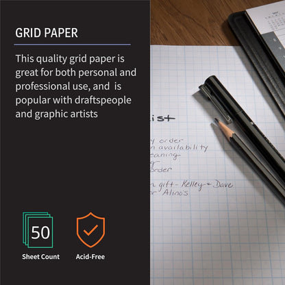 Bienfang Designer Grid Paper Pad, 8x8 Cross Section, 11 x 17 inches, 50 sheets