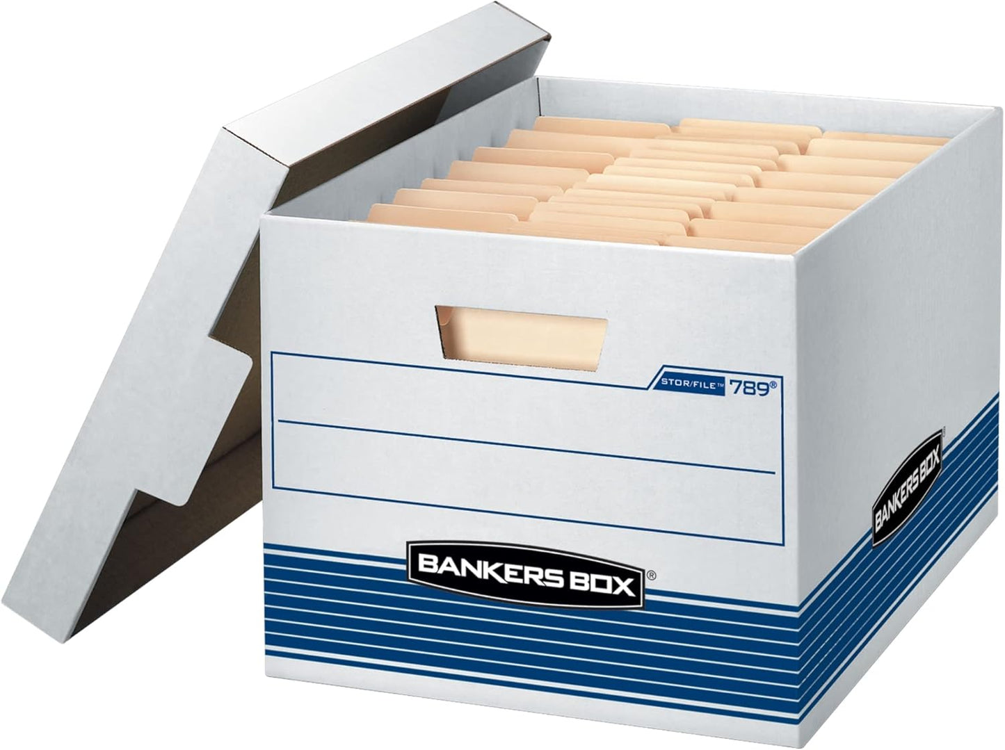 Bankers Box 12-Pack Medium Duty File Storage Boxes with Lids, FastFold Assembly, Letter/Legal, STOR/FILE, (00789)