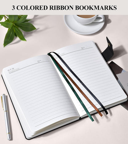 PAIBAS A5 Leather Journal Notebook, 365 Pages Thick Hardcover Lined Journal for Men & Women, Medium 5.9" x 8.4" College Ruled Notebooks for Work, School, Travel, Business,Note Taking,Writing Diary