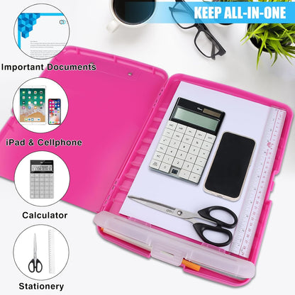 Red Plastic Clipboard with Storage,TFDLCG zm High Capacity Clip Boards 8.5x11,A4 Binder Nursing Clipboard Folder Heavy Duty for Women Teachers Work,School Office