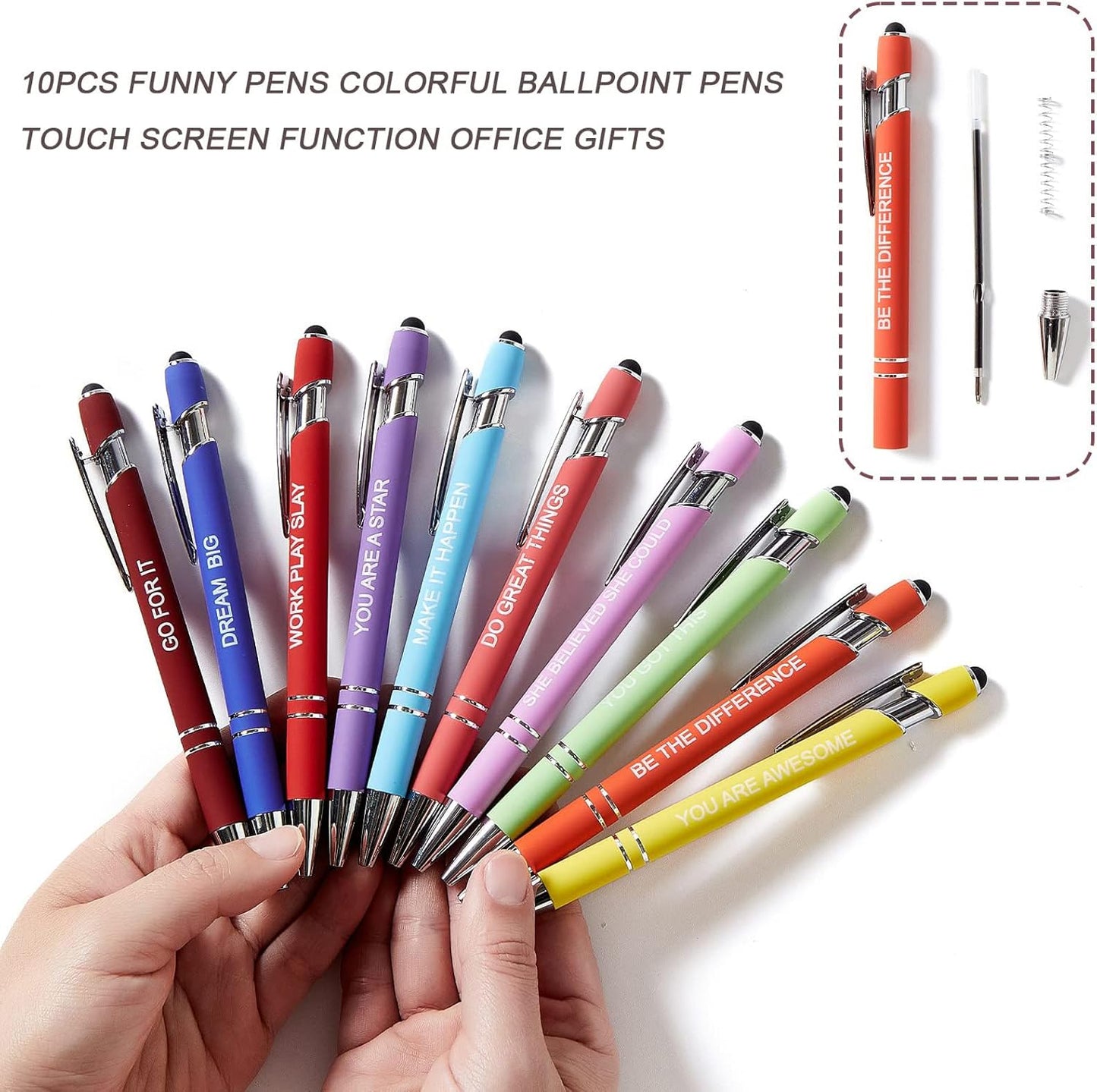 20 Pieces Ballpoint Pen Refills Black Ink 1.0mm Medium Point Smooth Writing Replacement Gel Ink Refills for Retractable Ballpoint Pen School Office Supplies