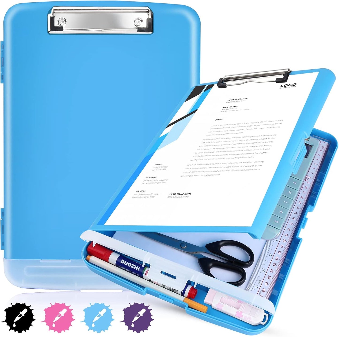 Red Plastic Clipboard with Storage,TFDLCG zm High Capacity Clip Boards 8.5x11,A4 Binder Nursing Clipboard Folder Heavy Duty for Women Teachers Work,School Office