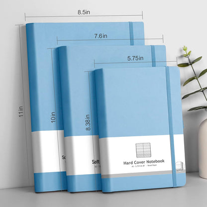 AHGXG 8.5''×11'' Notebook College Ruled - Large A4 Notebook Lined Journal - 320 Pages Thick Journal for Writing, 100gsm Thick Paper, Leather Softcover, for Work School - Black