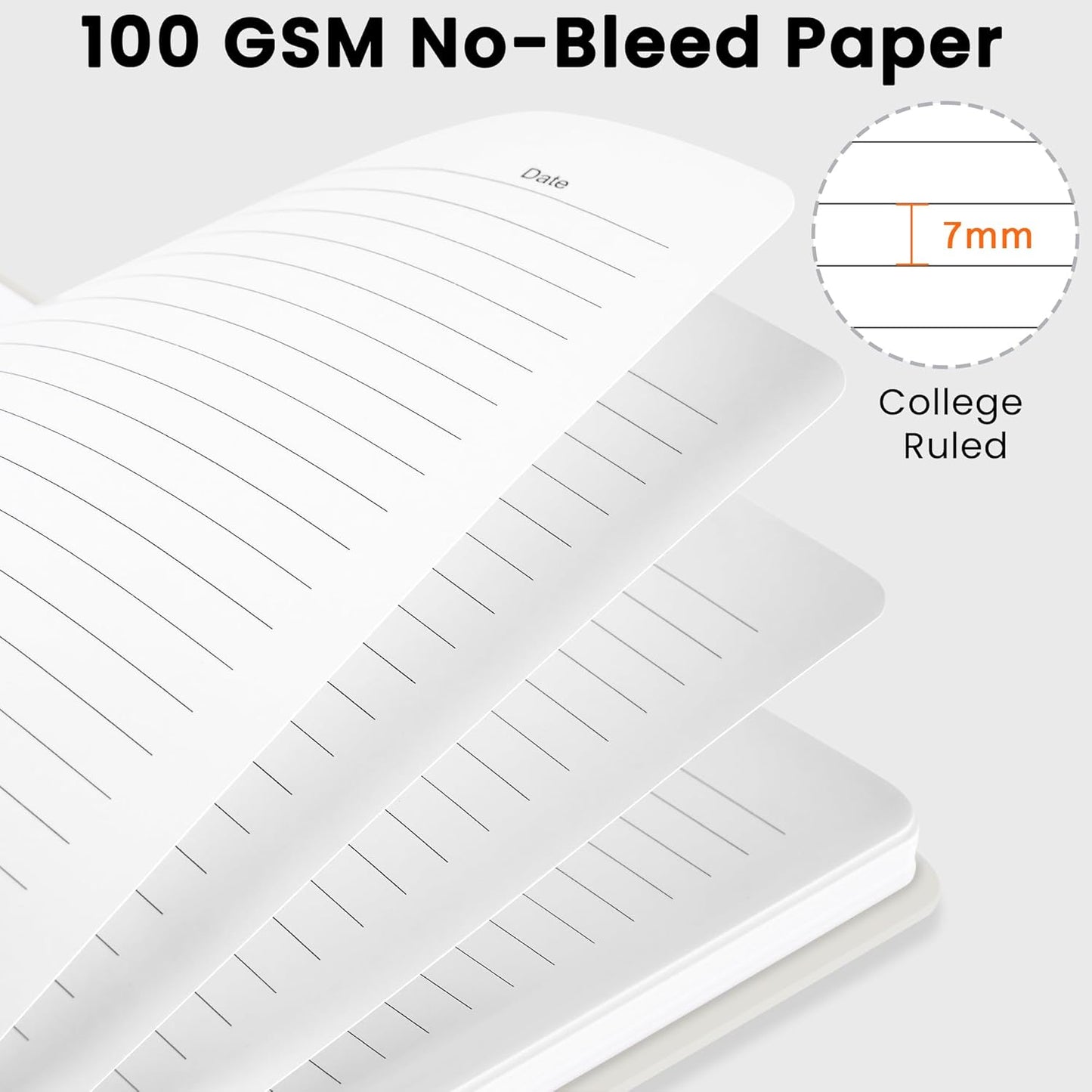 CICPAP Lined Spiral Journal Notebook, A5 College Ruled Notebook for Journaling, Note-Taking, and Daily Planning, Durable Hardcover with an Elegant Design, Purple