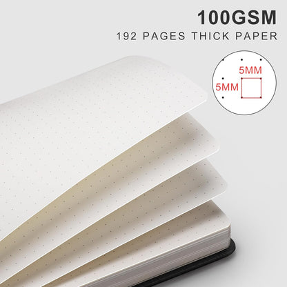 EMSHOI A4 College Ruled Notebook, Large 8.3" x 11.7", 192 Pages 100GSM Ink-Proof Faux Leather Hardcover Lay-Flat Lined Journal for Office School Work Writing, Black
