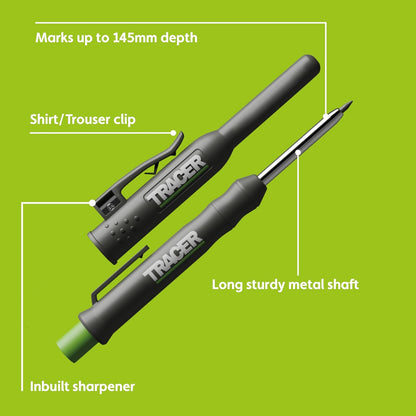 Tracer 2.8mm Carbide Tipped Lead 3-Pack with Anti-Snap Case - Lead Refill for Mechanical Pencil to Mark Wood, Metal, Ceramic, Glass, Woodworking and Carpenter Pencil Tool Use - ALPC1