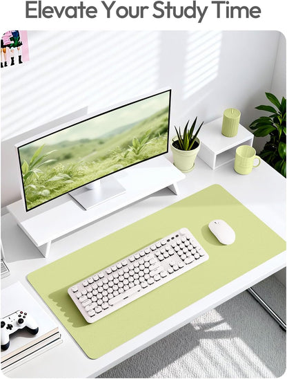 YSAGi Leather Office Desk Pad Protector, Large Mouse Pad, Non-Slip, PU Leather, Laptop Desk Blotter, Waterproof Writing Pad for Office and Home, Black, 23.6" x 13.8" - Colors A