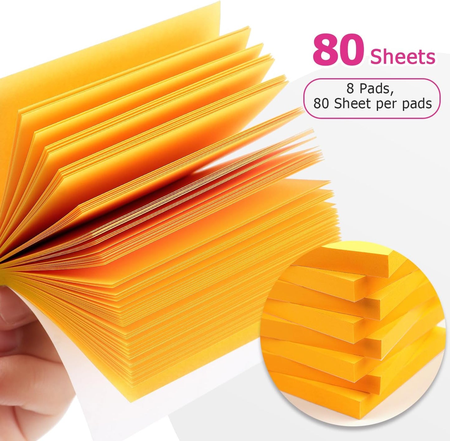 Sticky Notes 3x3 Self-Stick Notes Bright Colors Sticky Notes 8 Pads 80 Sheet/Pad (Blue)