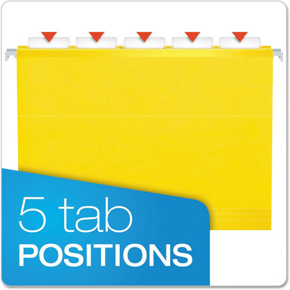 Pendaflex Reinforced Hanging File Folders, Letter Size, Bright Green, 1/5 Cut, 25/BX (4152 1/5 BGR)