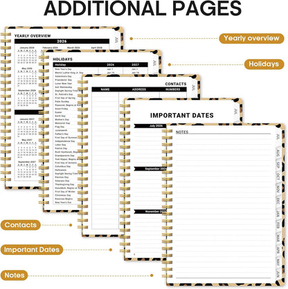 Planner 2026-2027, Academic Year Monthly and Weekly Calendar Planner, Jul 2026 - Jun 2027, Hardcover Teacher Student Planning Agenda book with Tabs, Perfect for School Office Supplies, 6.3" x 8.5" - Wildflowers
