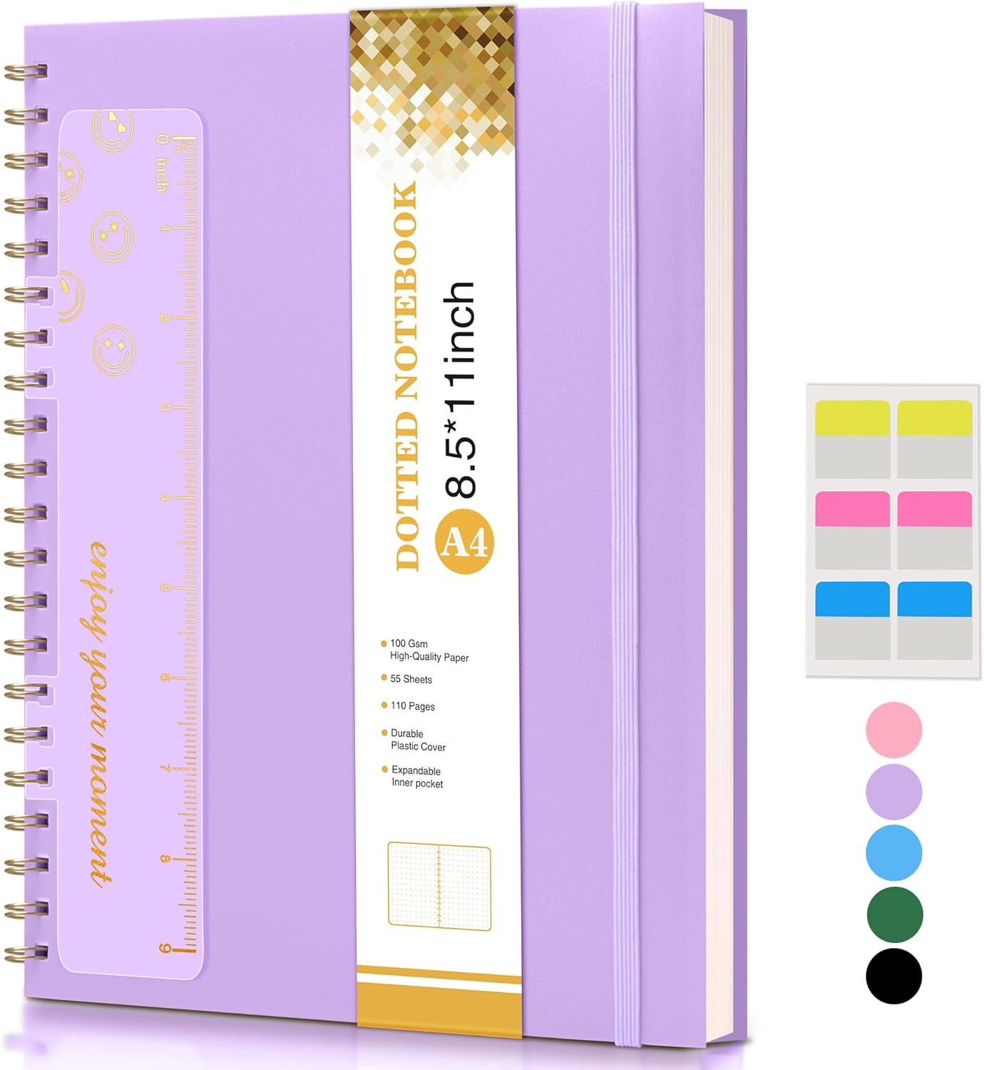 Spiral Notebook Journal 8.5” x 11”, A4 Large Pink Notebooks for Women Men, College Ruled Lined Journal, 100 GSM Paper, Plastic Hardcover Spiral Bound Journals for Work School Note Taking Business