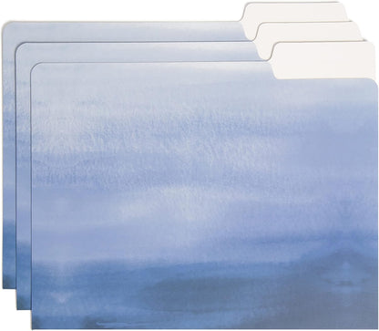 U Brands Fashion File Folders, 9 Count, 1/3-Cut Tabs in Assorted Positions, Letter Size, Office Supplies (Moroccan)