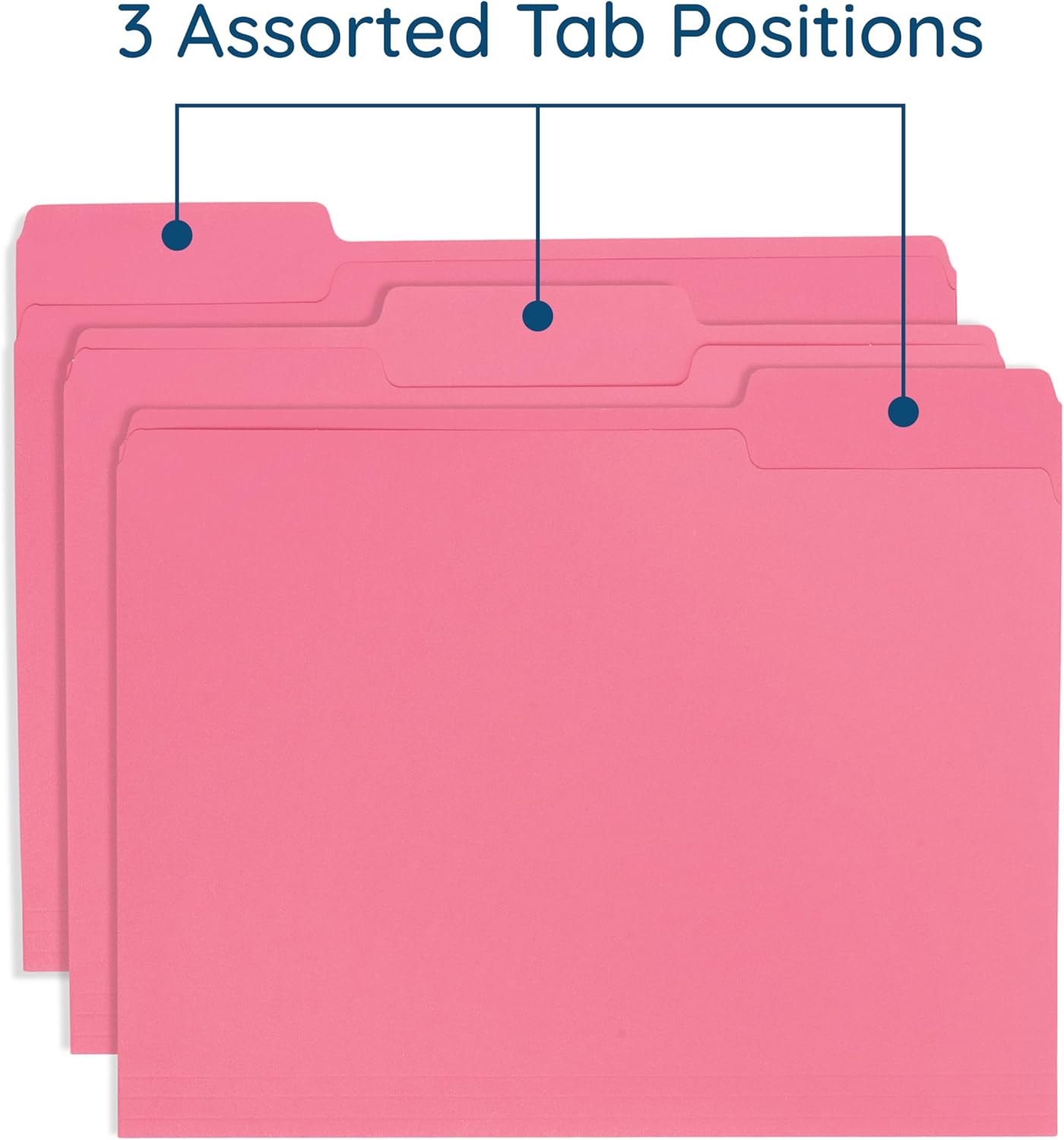 File Folder, 1/3 Cut Tab, Letter Size, Yellow, Great for Organizing and Easy File Storage, 100 Per Box
