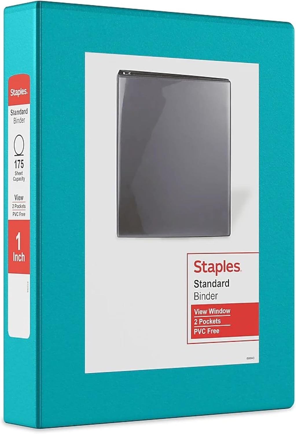 Staples Standard 2-Inch 3-Ring View Binder, Holds Up to 450 Sheets, Orange, Durable Binder for Office & School
