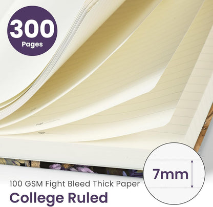 Lined Spiral Notebook Journal for Work, 300 Pages Thick B5 (7.1"x10") College Ruled Journal for Women & Writing, Hardcover Notebook for Note Taking, Perfect for Office Home School Supplies, Purple