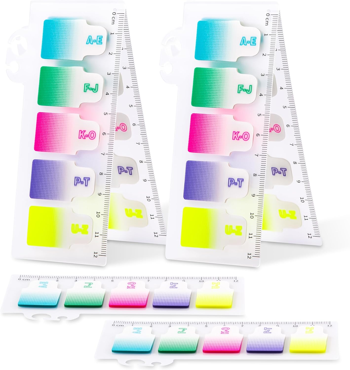 Golcellia Sticky Tabs for Notebooks 600 Pcs 5-Pattern Page Markers with Letter Index Flags, Book Tabs for Binders Bible Study Office School Supplies
