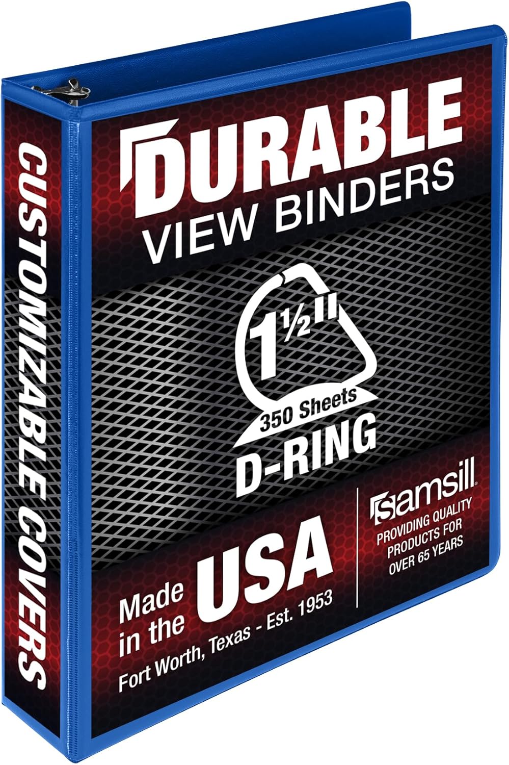 Samsill Durable 4 inch 3 Ring Binder, D Ring Binder, 100% Recycled Chipboard, Black, 2 Pack