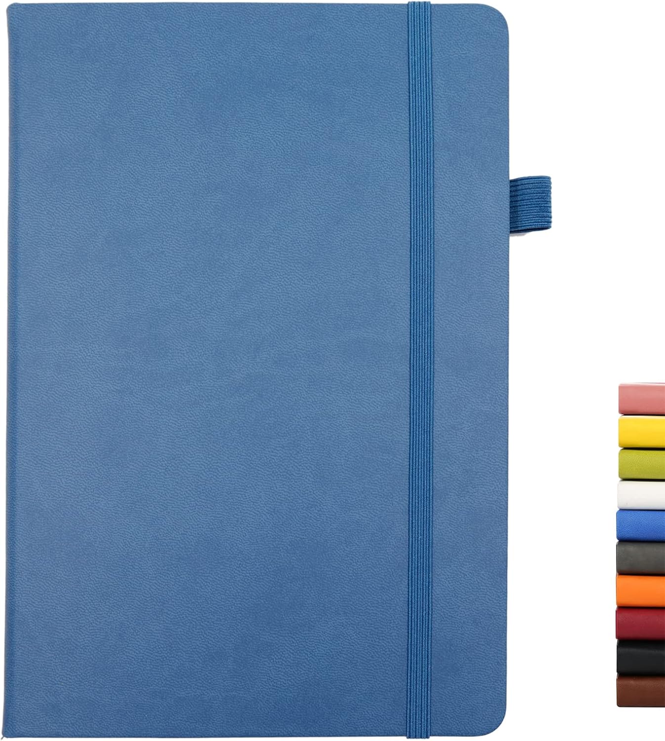 Deziliao Lined Journal Notebooks with Pen Loop, Hardcover Notebook Journal for Work, 100Gsm Premium Thick Paper with Inner Pocket, Medium 5.7"x8.4", （Black, Ruled）