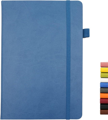 Deziliao Lined Journal Notebooks with Pen Loop, Hardcover Notebook Journal for Work, 100Gsm Premium Thick Paper with Inner Pocket, Medium 5.7"x8.4", （Black, Ruled）
