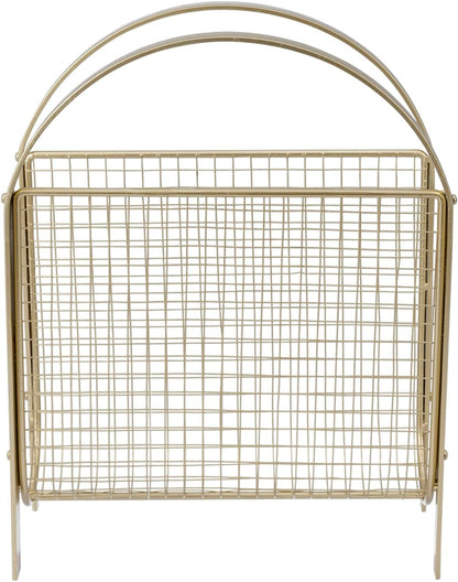 MyGift Magazine Rack, Floor Freestanding Magazine Holder for Bathroom Bedroom Office, Books Newspapers File Mail Organizer, Mid Century Modern Decor Wire Storage for Tablets and Documents