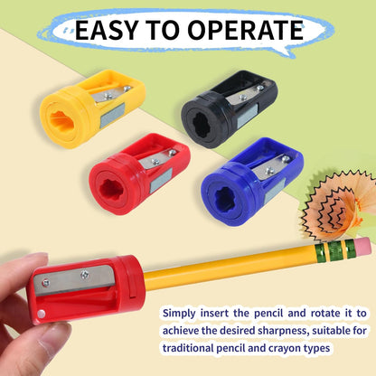 12 Pack Carpenter Pencil Sharpener Portable Manual Pencil Sharpener Cutter Woodworking Pencils Cutter Shaver Narrow Sharpening Tool for Woodworking Tool (Red, Black, Blue)